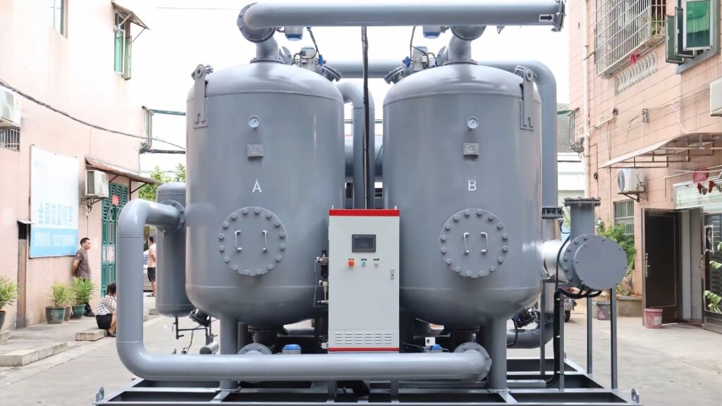 Zero-purge adsorption compressed air dryer manufactured by Tianmiao Company.