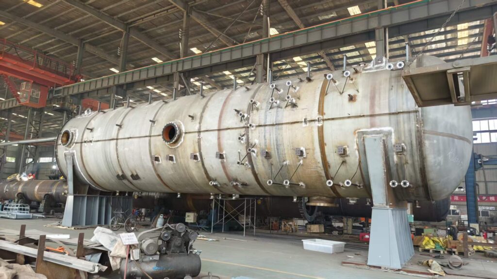 Tianmiao horizontal oil-gas separator undergo 1.5x pressure hydrostatic & air tight tests with full records.