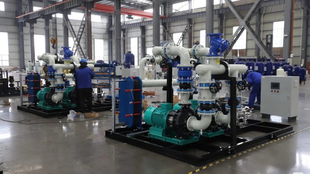 Our company Tianmiao manufactures fully automatic heat exchanger unit